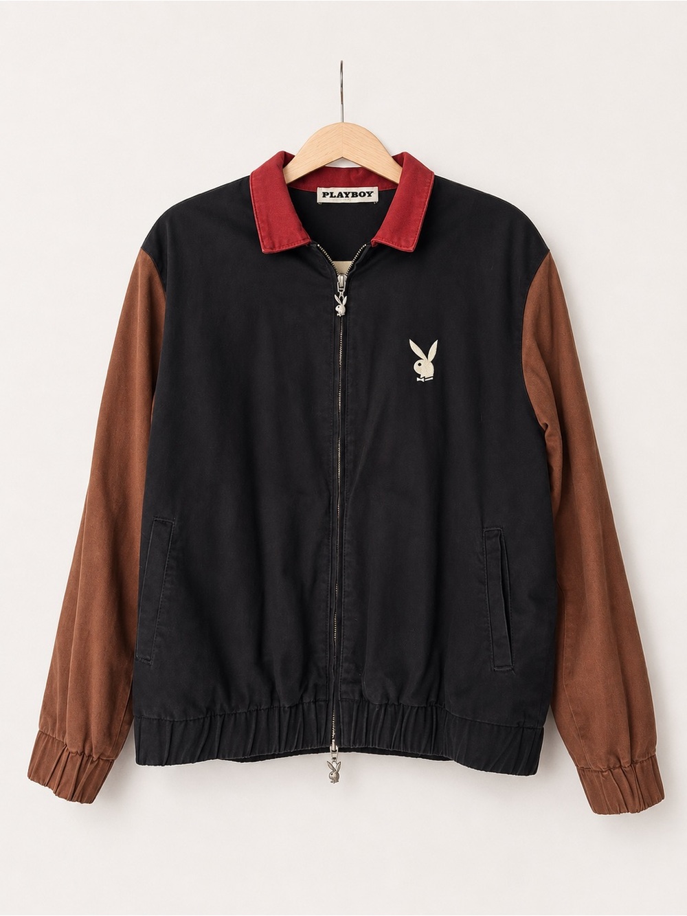 Playboy by PacSun Men’s Small Colorblock Zip Jacket Bunny Logo Streetwear
